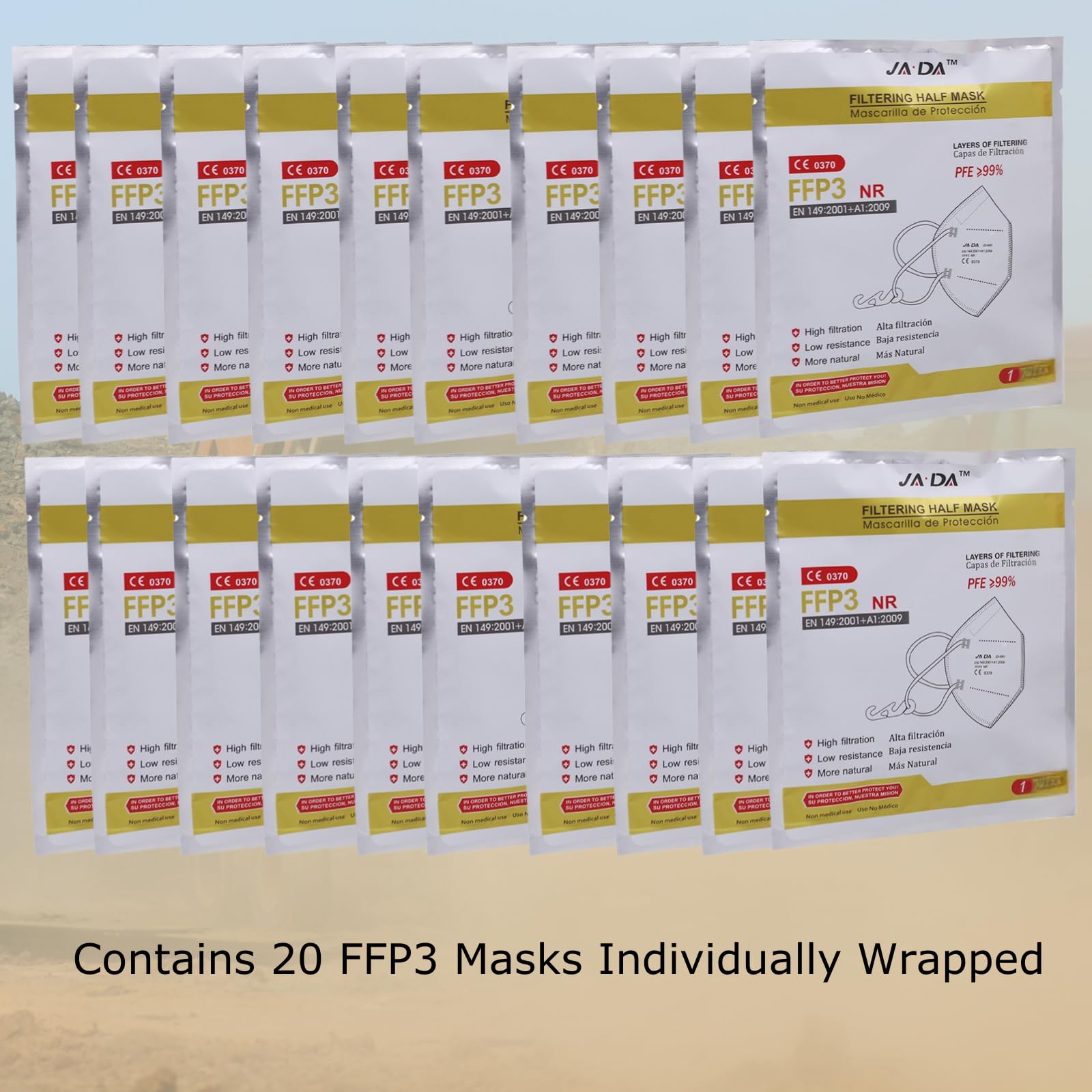 Spanner In The Works FFP3 Face Masks UK Certified EN149 Pack of 20 - Image 2