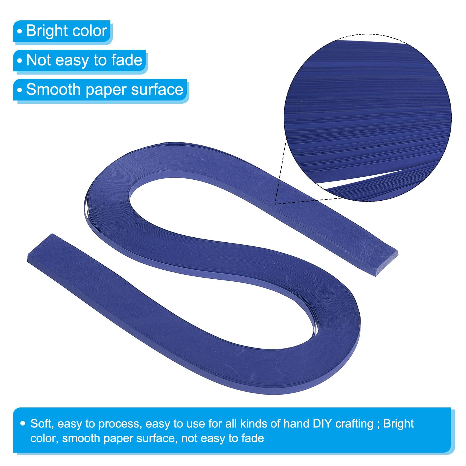 PATIKIL 360pcs Quilling Strips Paper 5mm(3/16") 54cm Origami Paper Quilling Strip for Art DIY Hand Craft Christmas Dark Blue - Image 3