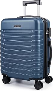 Light Flight Expandable 20-Inch Carry-On Luggage, TSA Lock, Blue