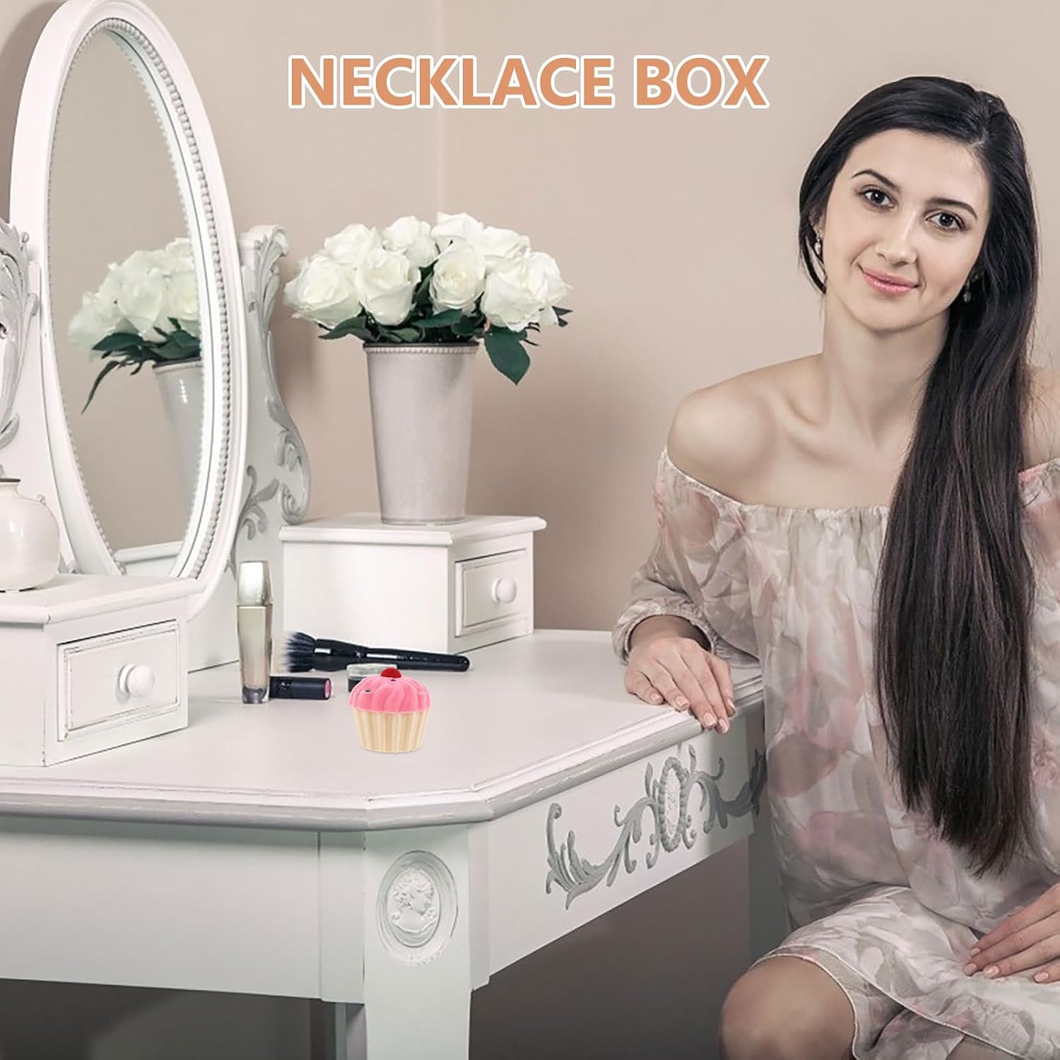 PATKAW Ring Box Jewelry Case Organizer Cake Cup Shape for Earrings image 4