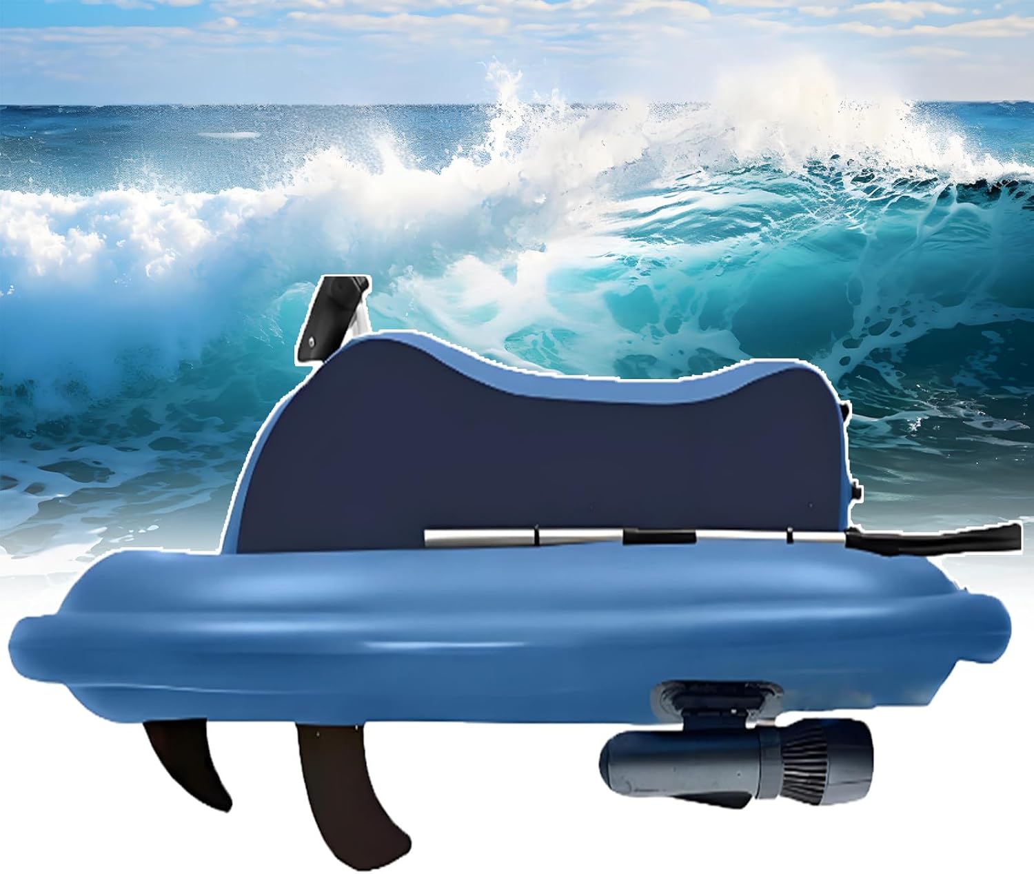New Electric Underwater Scooter Jet Ski - 500w Electric Motor Jet Boat W/Diving Handle,3-7 Km(1.86 Mph-4.35mph)/H,Sea Diving Swimming Set for Pool/Lake/Ocean OnlyBoat