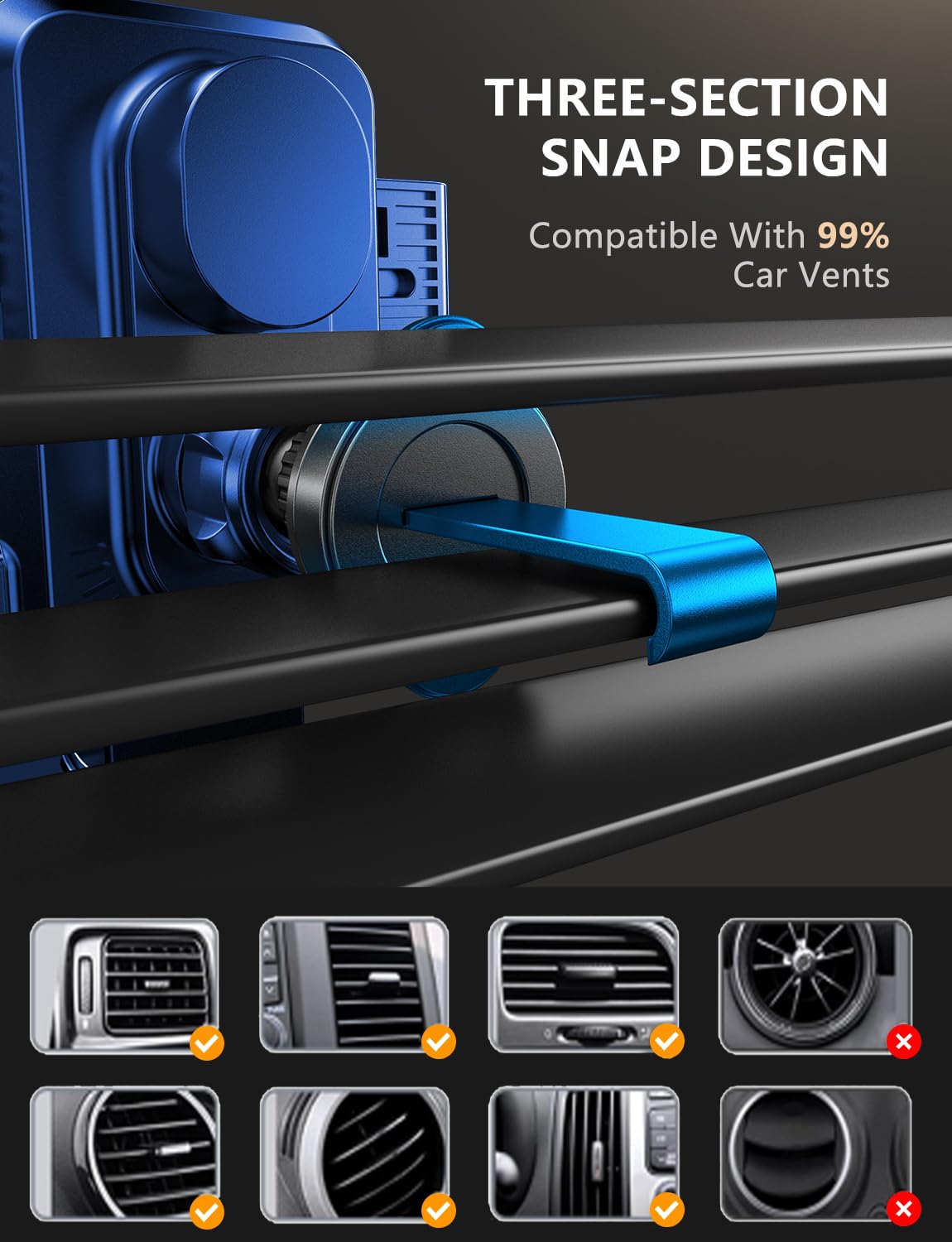 JOYMASS Cargador inalámbrico de coche, soportes de teléfono para tu coche, 15 W, soporte de teléfono de sujeción automática, accesorios de coche para iPhone 16, 15, 14, 13, 12 Mini Pro Max 11, Samsung