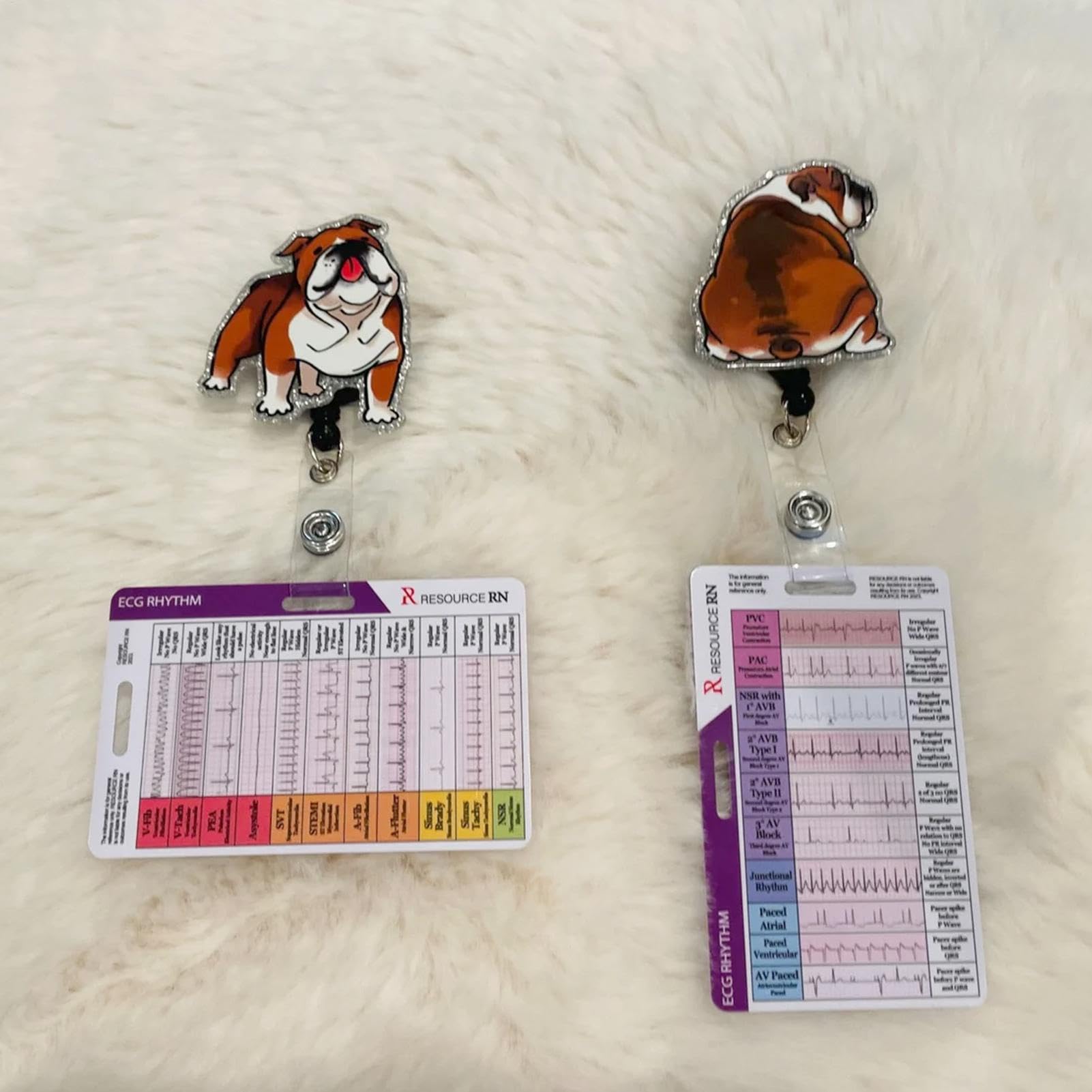 Tarjetas de bolsillo ECG, calibradores de ECG, para enfermeras, tarjetas de bolsillo de tasa de ECG, calibradores de ECG, tarjeta de bolsillo de ritmo ECG/ECG, tarjeta de de