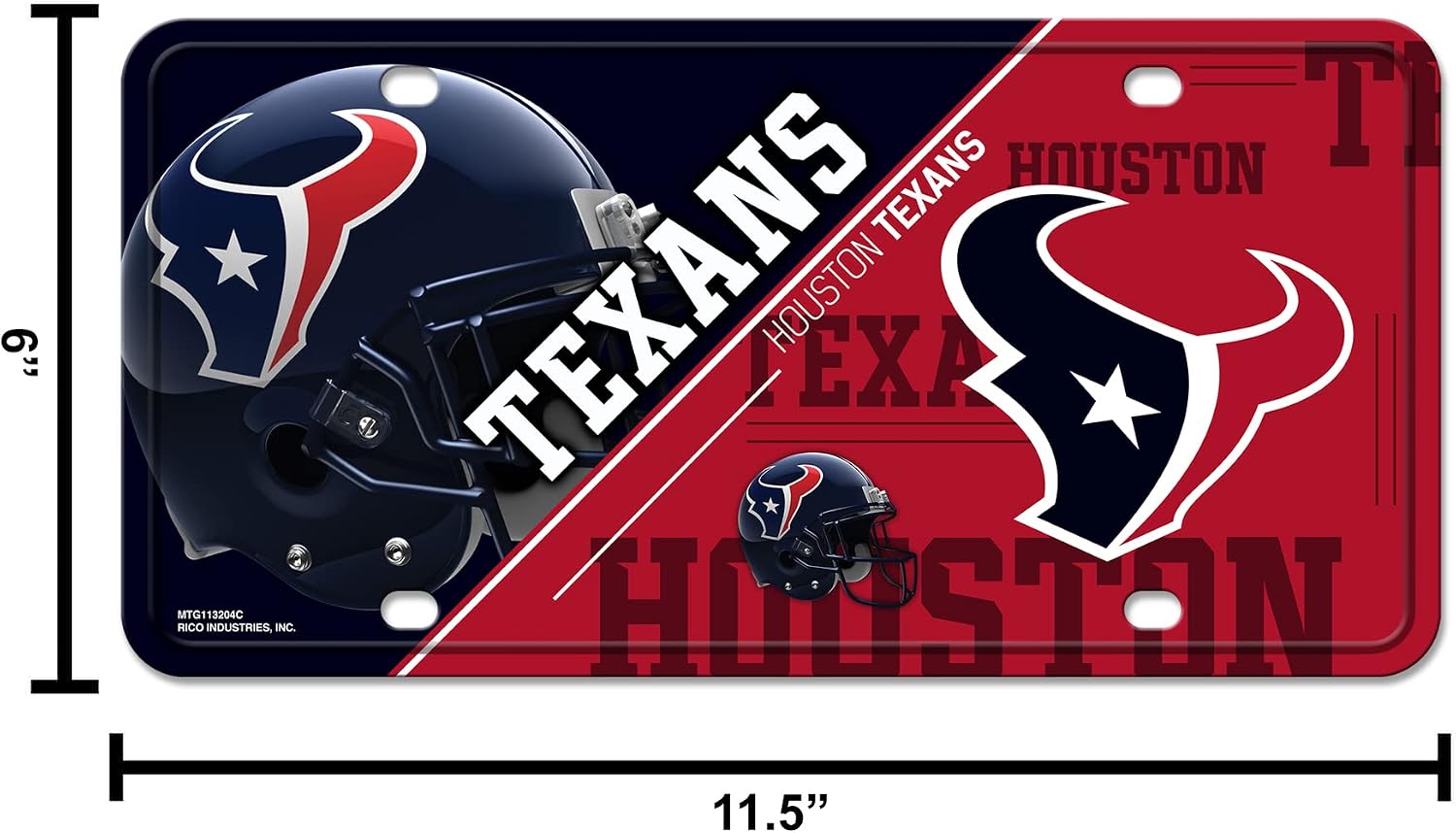 Rico Industries NFL Football Houston Texans Split Metal Tag