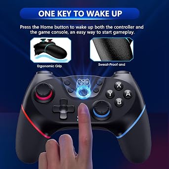 Sefitopher Switch Controller für Switch 2/Switch/Switch OLED/Switch Lite Wireless Switch Pro Controller mit Double Shock 6-Achsen Gyroskop und Turbo Funktion (1) (2) (black)