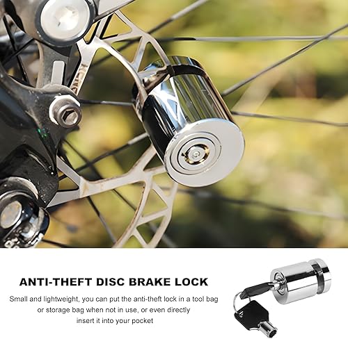 Miniatura 6 de Bloqueo de freno de disco para motocicleta, antirrobo, bloqueo de rueda de disco de seguridad con dos llaves, candado de freno de acero de aleación