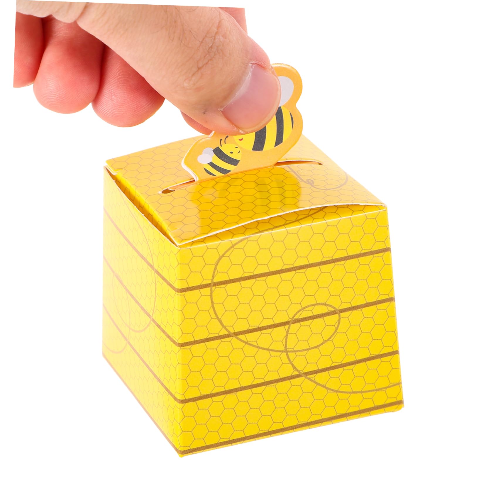 BESTYASH Scatola Da 3 Pezzi scatole per biscotti portatili piccola ape etichetta caramella bottino api scatole per dolci scatole per feste porta caramelle Carta
