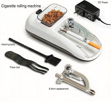 Electric Cigarette Rolling Machine, Automatic Cigarette Rolling Machine, Automatic Tobacco Roller Maker, Suitable for 8 and 6.5 MM Diameter Size Cigarette Paper Tube