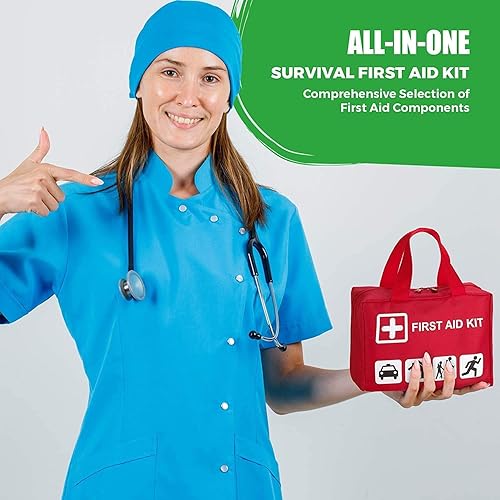 Miniatura 7 de Kit de primeros auxilios – 96 piezas compactas, ligeras, portátil, bolsa de seguridad para trauma, kit de supervivencia de emergencia, equipo para