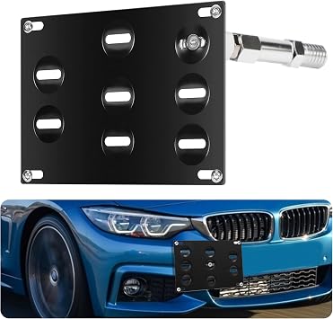 Front Bumper Tow Hook License Plate Mount Bracket Holder Bolt Relocator for BMW F30 F31 F32 F33 F36 F10 F11 F07 G30 G31 3 4 5 Series Mini Cooper R60 R61 F55 F56 F60