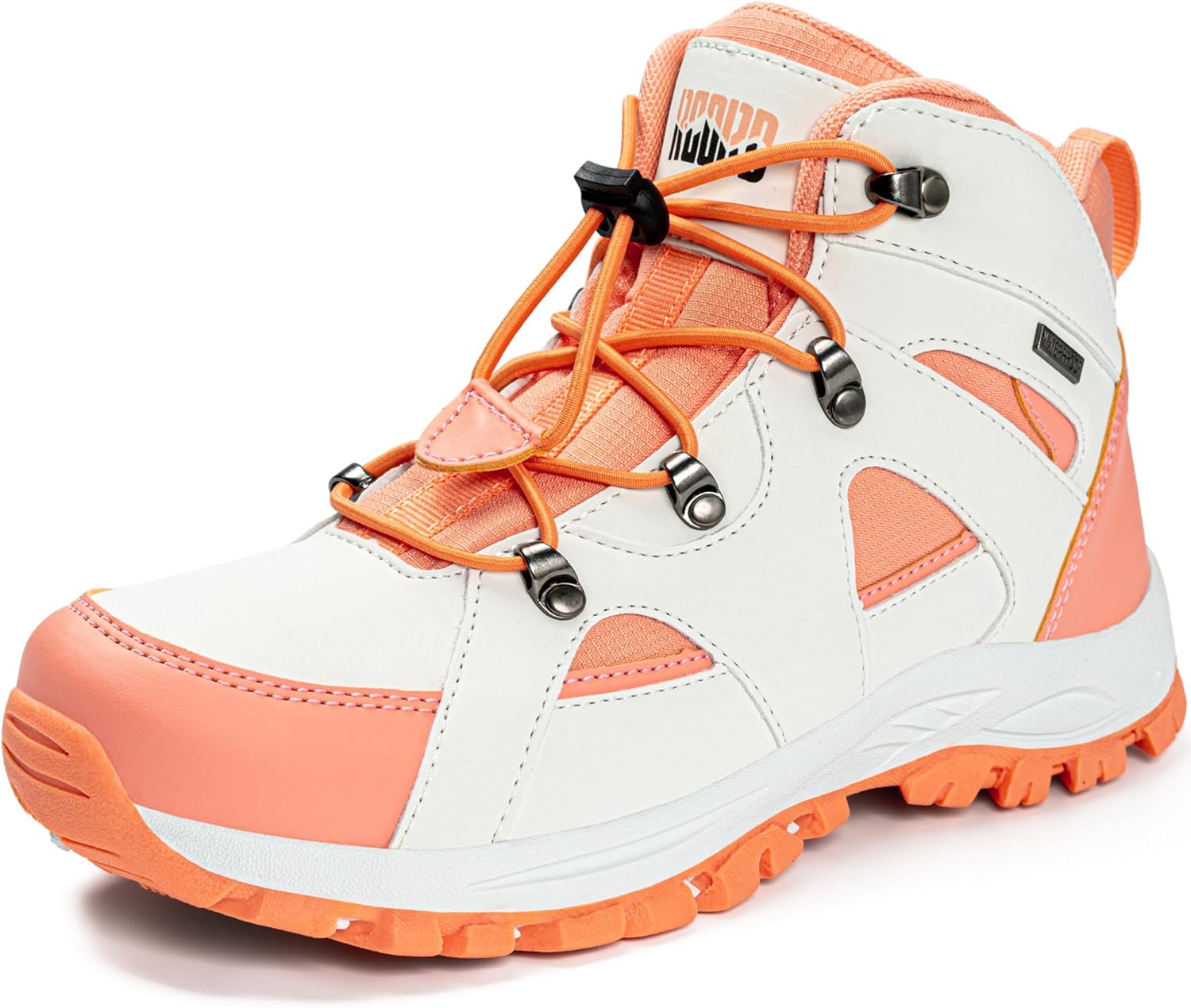 R CORD Kids Hiking Boots Waterproof Anti-Slip Outdoor Boots for Kids with Grippy Rubber Sole Girls Hiking Boots Protective Comfort for Rough Trails and Adventures Drawstring Closure