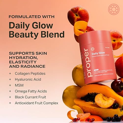 Miniatura 5 de Proper, The Corals Daily Glow Beauty Blend - Polvo de superalimento denso en nutrientes con péptidos de colágeno, polvo de ácido hialurónico,