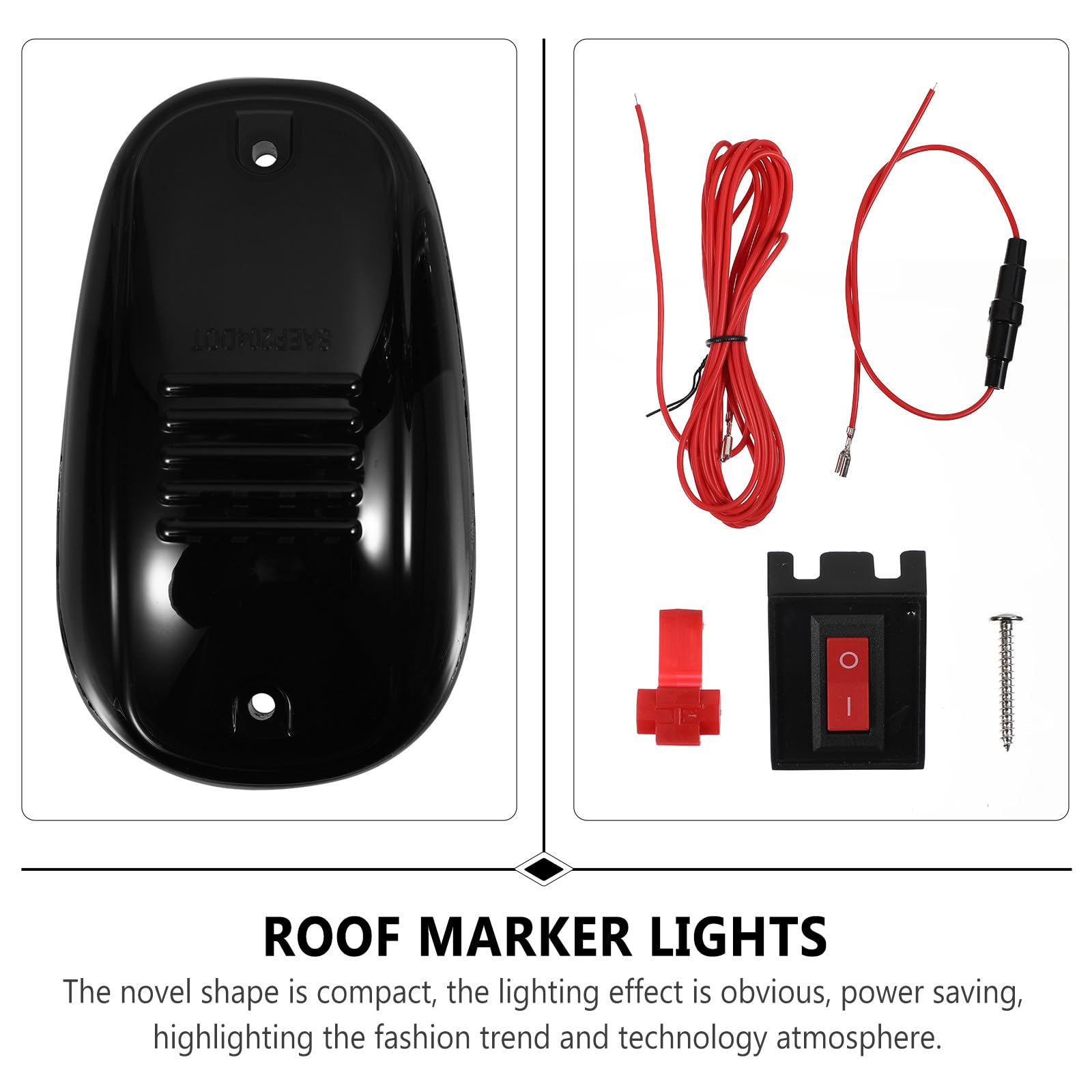 Mipcase Luz de Techo para Cabina de Camioneta, 5 Piezas, Pvc Negro