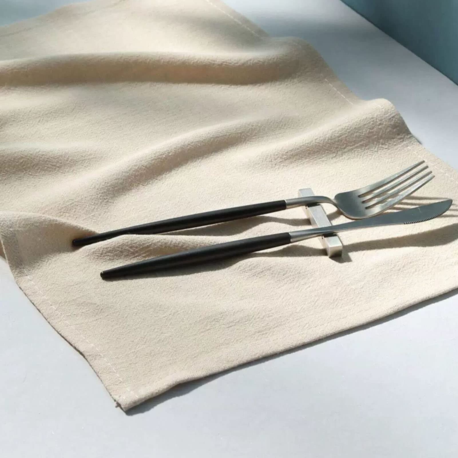 Natürliche Baumwoll-Leinen Servietten – Set Aus 6 Stück, Wiederverwendbar & Rustikal