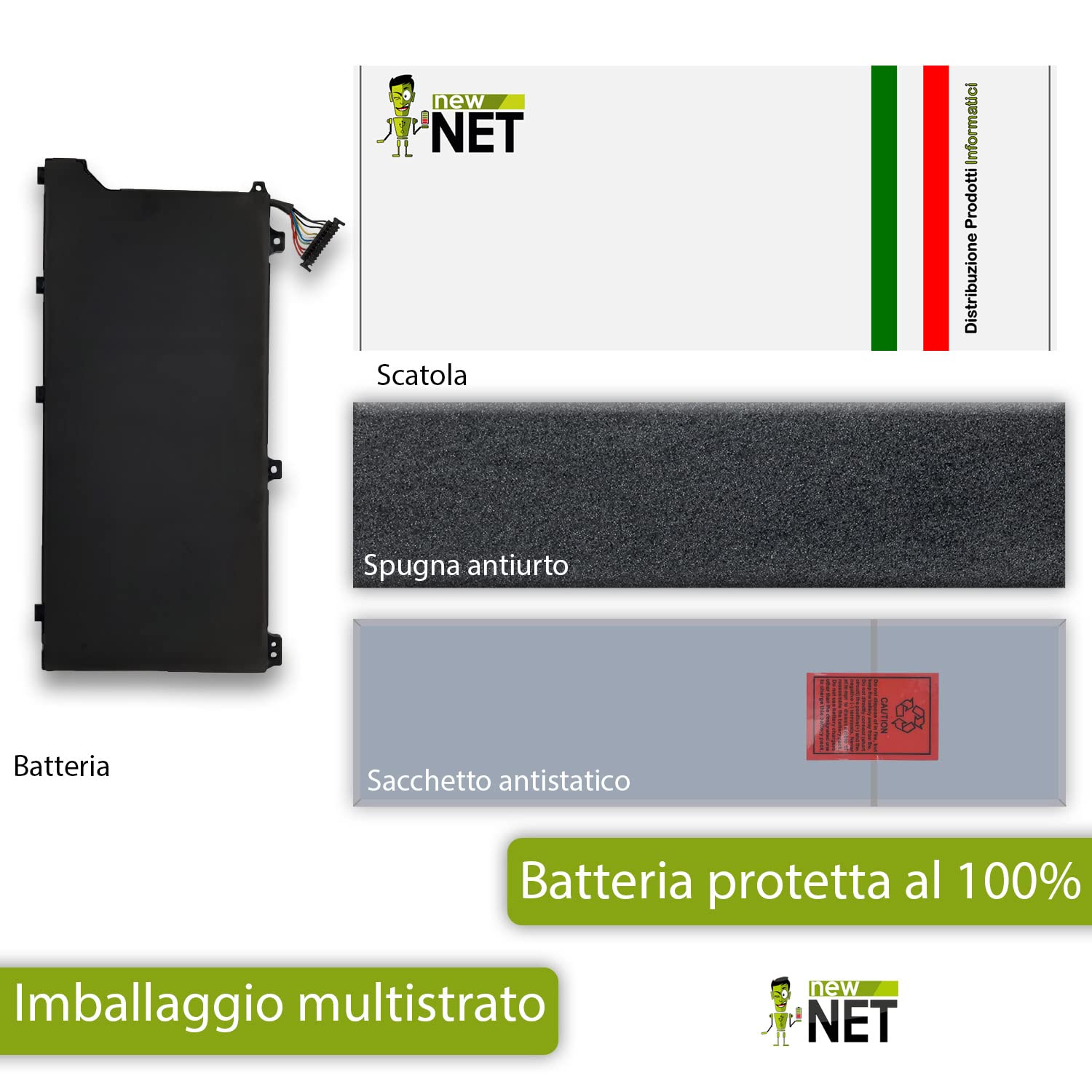 New Net Batteries - Batteria HB4692J5ECW-31 compatibile con HUAWEI 3ICP5/62/81 HB4692J5ECW31 HB4692J5ECW-31C HB692J5ECW-31 HB4692J5ECW31C [ 11.46 V - 42 Wh ]