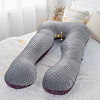 Vista 2 de Meiz Almohada de embarazo, almohada corporal de embarazo, almohadas de embarazo para dormir, almohada de maternidad para mujeres embarazadas