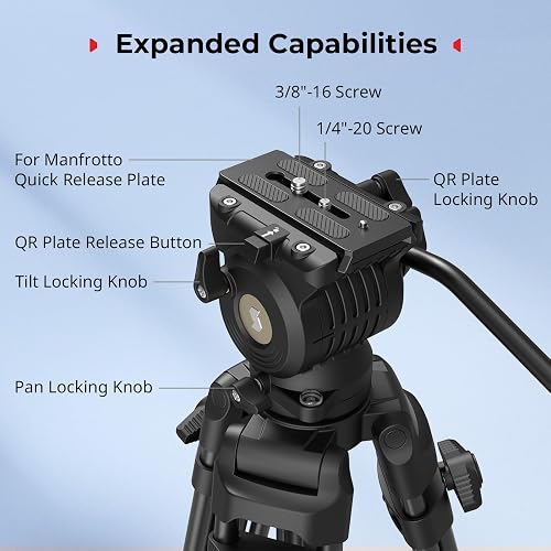 SMALLRIG Treppiede Video Lega Alluminio 186 cm, Carico 8 kg - 5440 - 8