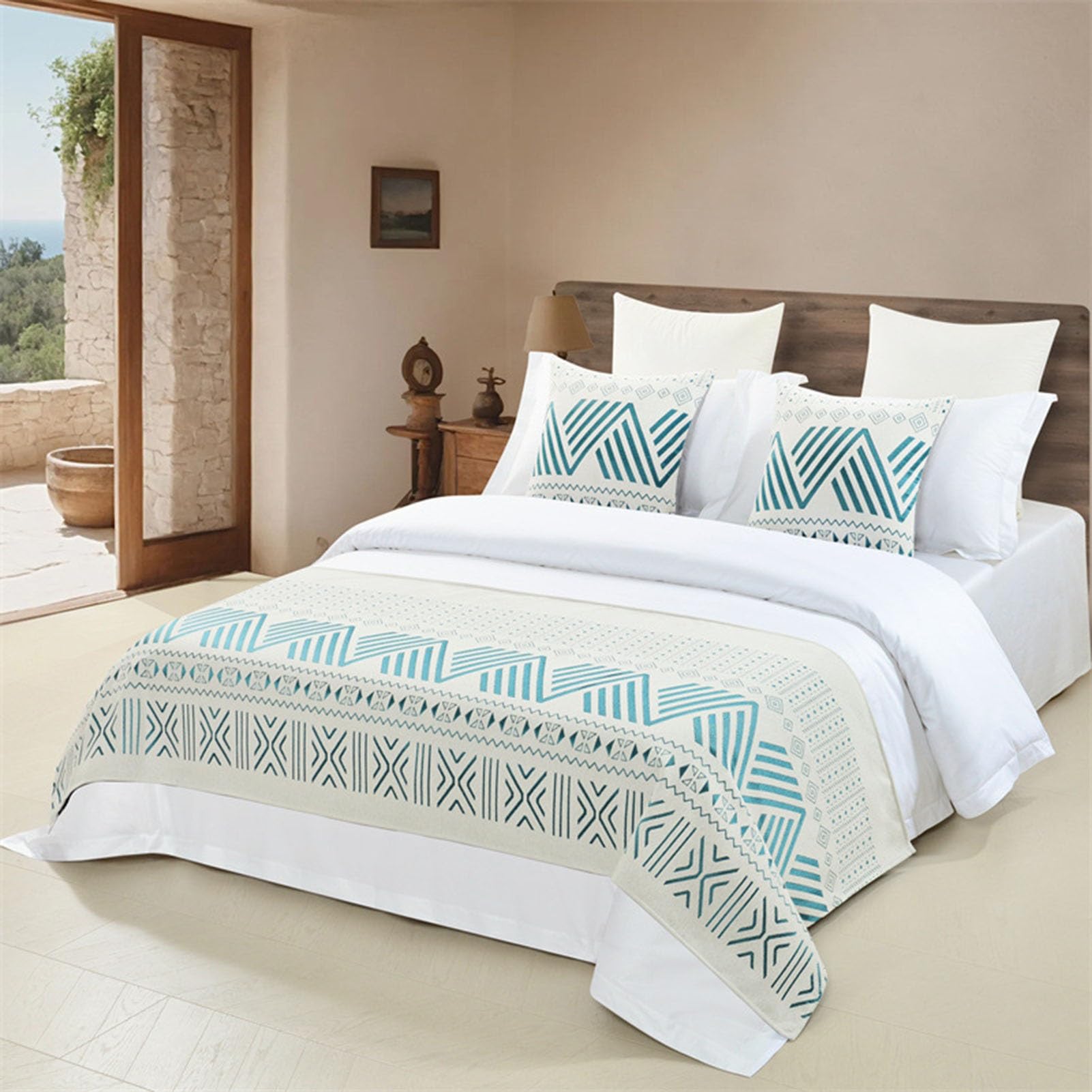IINCOOY Chenille Footboard Throw (Pillowcases Not Included)