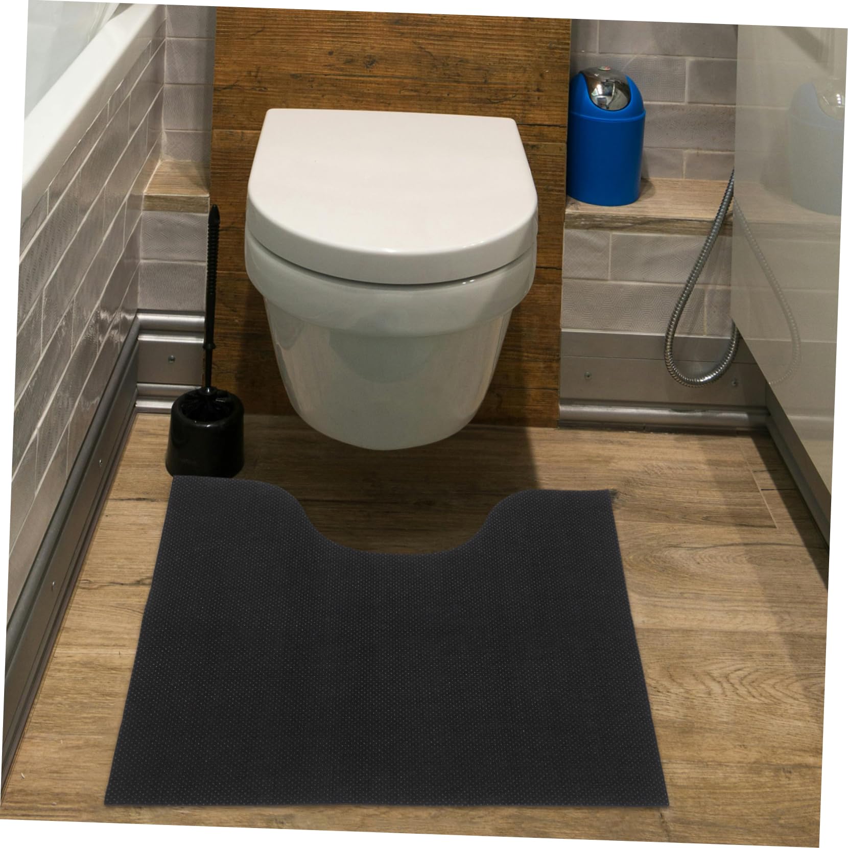 Alfombrilla de Inodoro, 6 Piezas, Goma Fieltro Negro