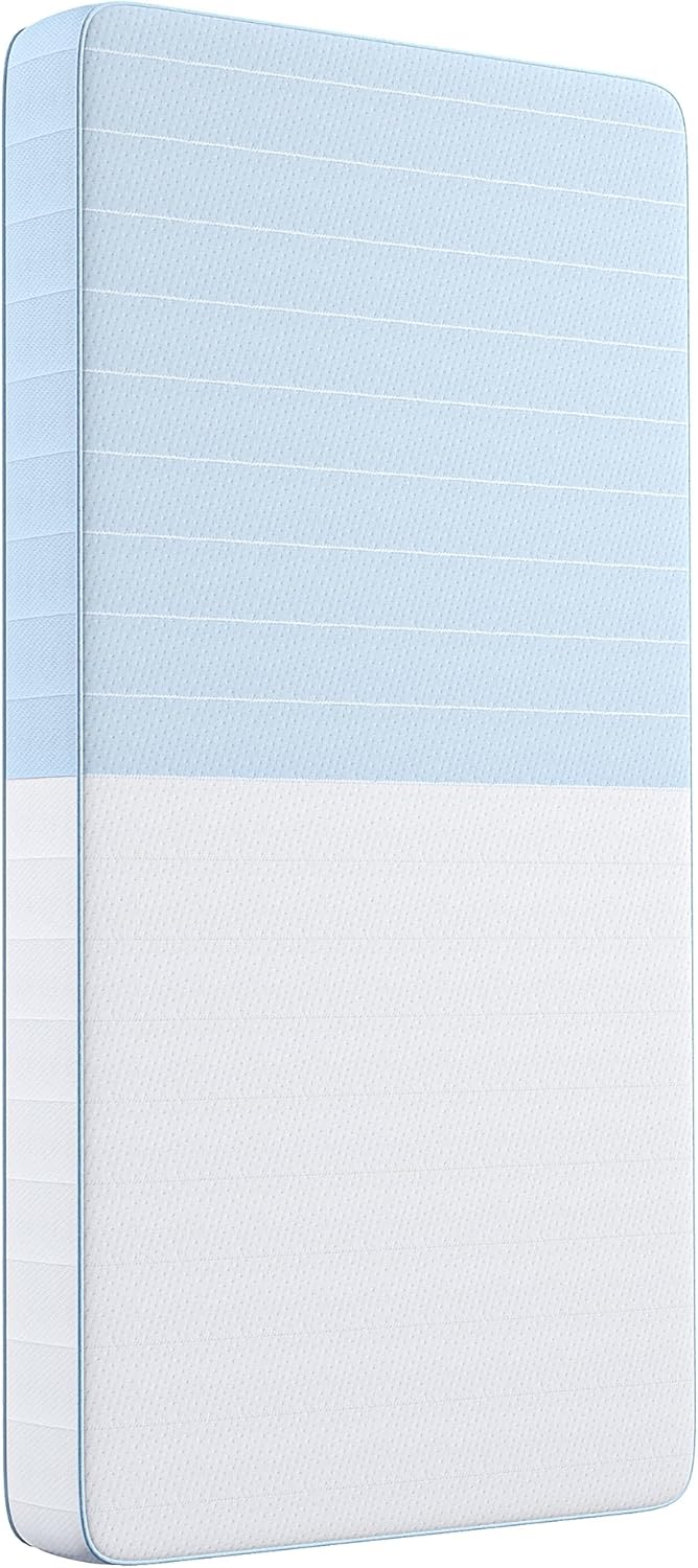 TeQsli Crib Mattress, Breathable Memory Foam Toddler Mattress, with Removable Machine Washable Cover, Fits Standard Baby & Toddler Bed (52" x27.6" x4.5")