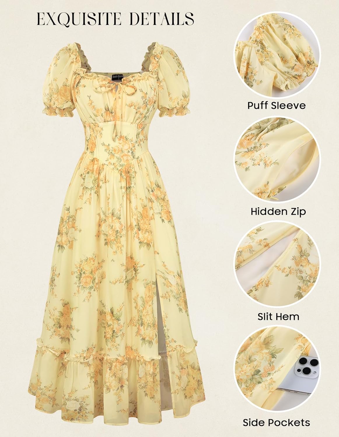 Scarlet Darkness Floral Corset Dress Women 2026 Summer Cottagecore Flowy Dresses - Image 5