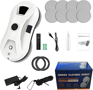 Fensterputzroboter mit Sprühfunktion, 5600 Pa Automatische Elektrischer Fensterputzer mit, 4 Reinigungswege,10 Tücher und intelligenter Kantenerkennung, Fensterreinigungsroboter für Fenster