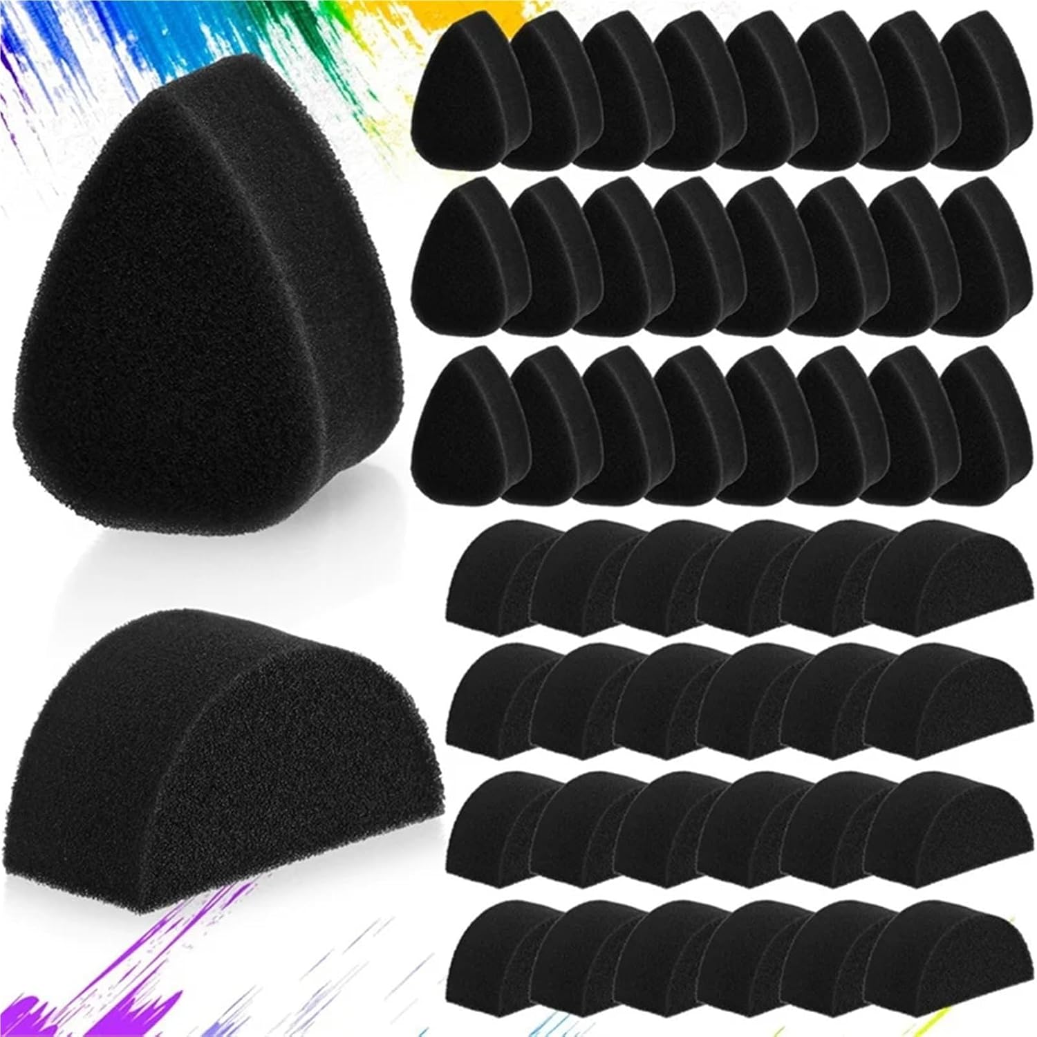 Sponge Brushes for Painting 200pcs Face Paint Sponges Painting Black High Density for Art Work and Body for DIY Crafts,Home Decors,Art Projects(Water Drop)