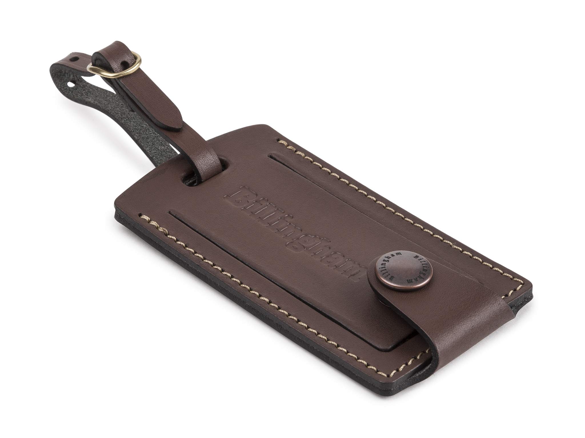 Billingham Leather Luggage Tally, Chocolate