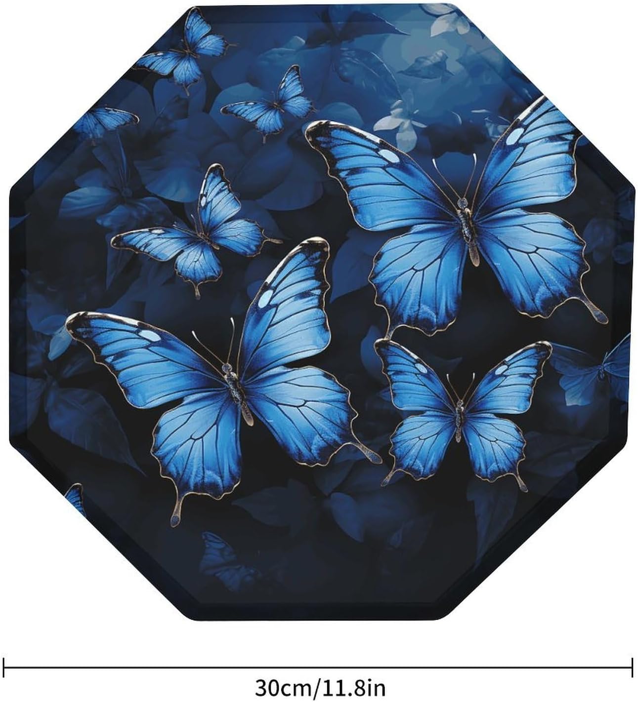 Ctagon Metal Sign for Home, Modern Display Plate for Kitchen, Dark Blue Butterflies Plates Accent Hanging Wall Decorations 3PCS for Living Room, Bedroom, Hallway, Hotel