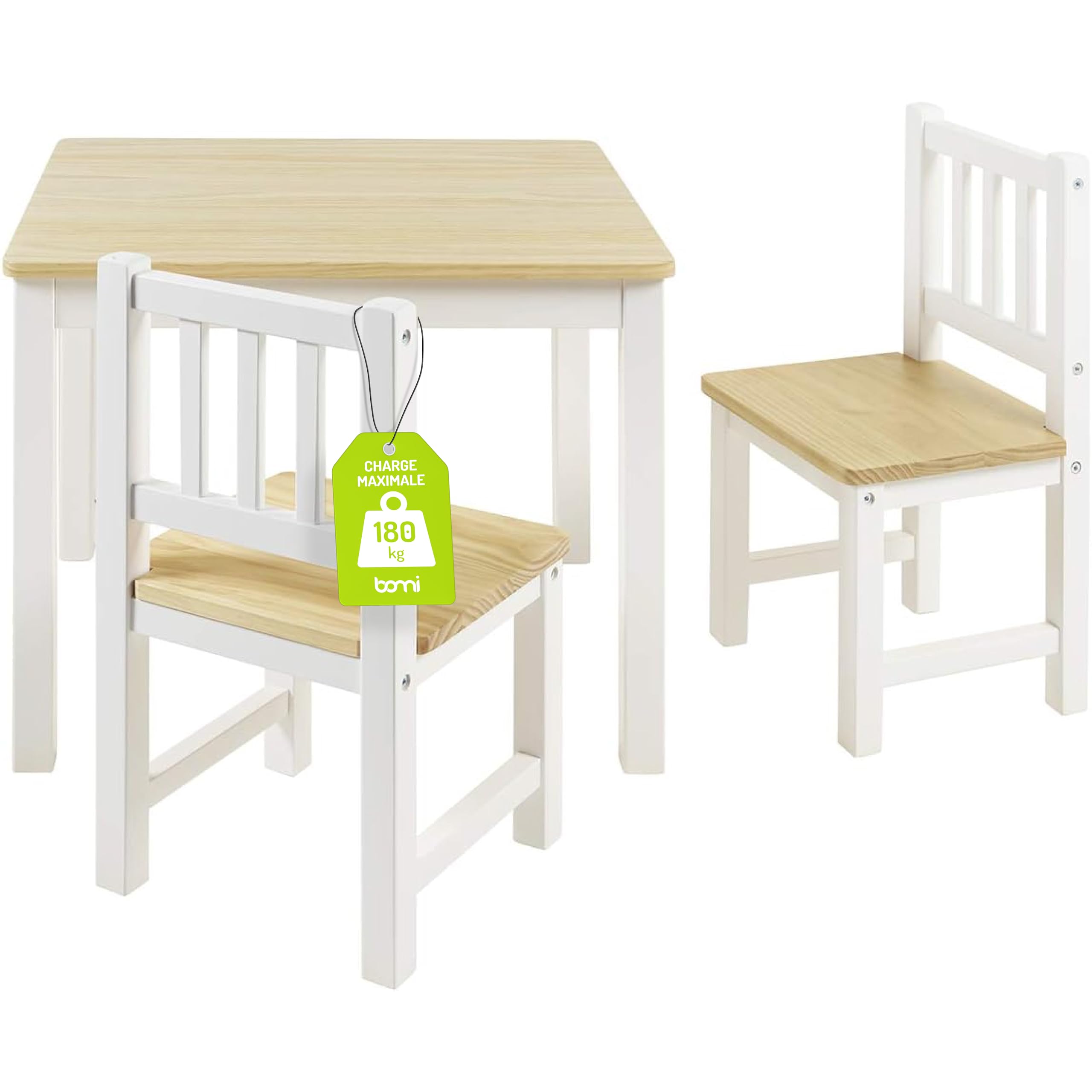 Set Table Et 2 Chaises Enfants En Bois Massif Amy - Table De Jeu Et Bricolage - À Partir De 3 Ans - 5