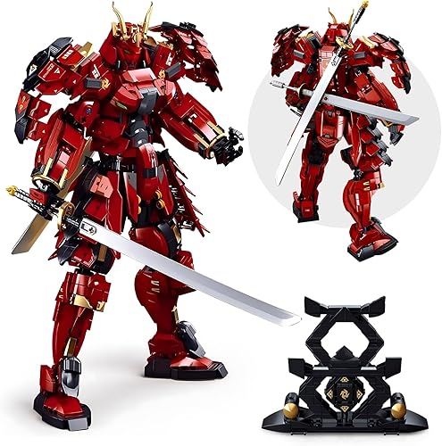 HIGH GODO Samurai Mech Warrior - Juego de construcción de bloques de construcción de robot con espadas dobles, 923 piezas, regalo creativo