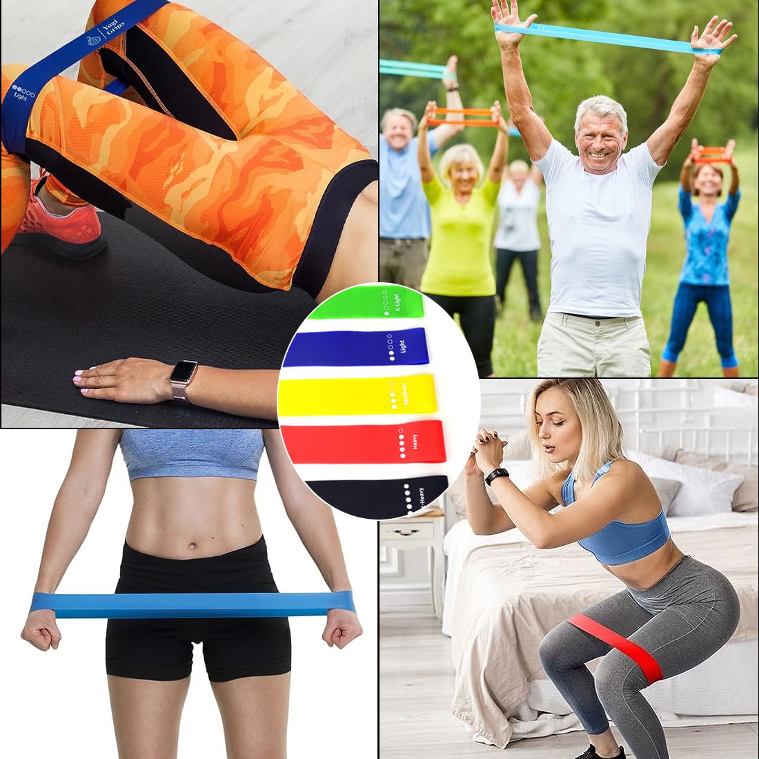 Fitnessbänder 5er-Set Mit Tragetasche - Widerstandsbänder Für Training Zu Hause