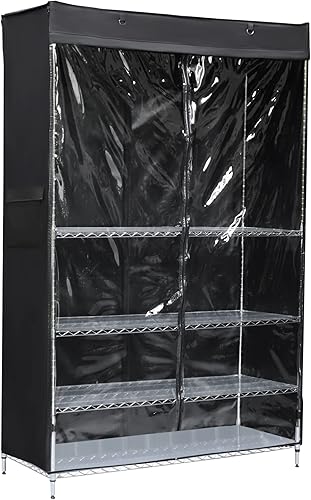 Macoda Cubierta para estante de almacenamiento, estante de alambre, protector contra el polvo, cubierta de unidad de estantería de almacenamiento