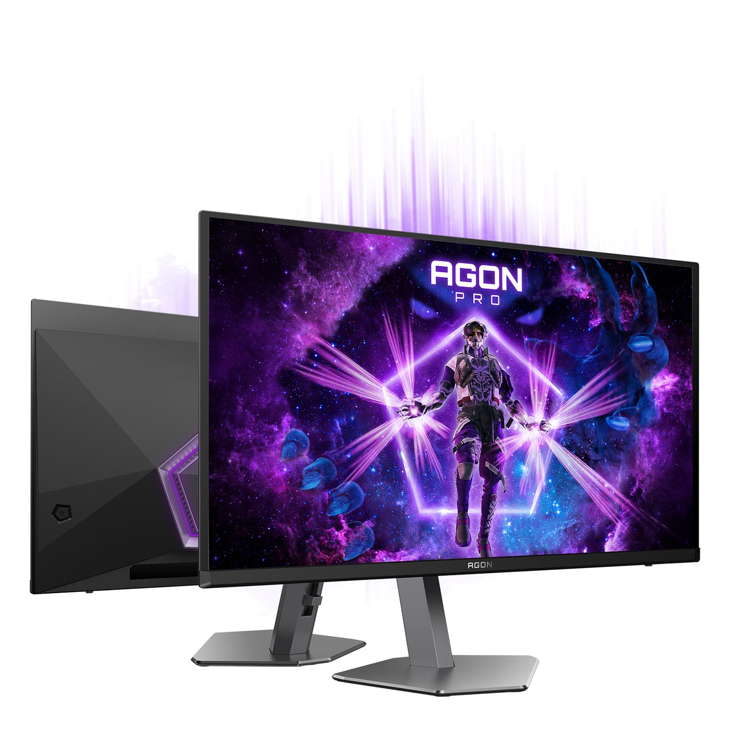 AOC AG276QKD2 da 26,5 pollici WQHD Monitor, 500Hz, 0,03ms, Adaptive Sync, FreeSync Prem., G-Sync Comp., regolazione dell'altezza, altoparlanti, (2560x1440 HDMI 2x 2.1 DP USB Hub) Nero/Grigio scuro