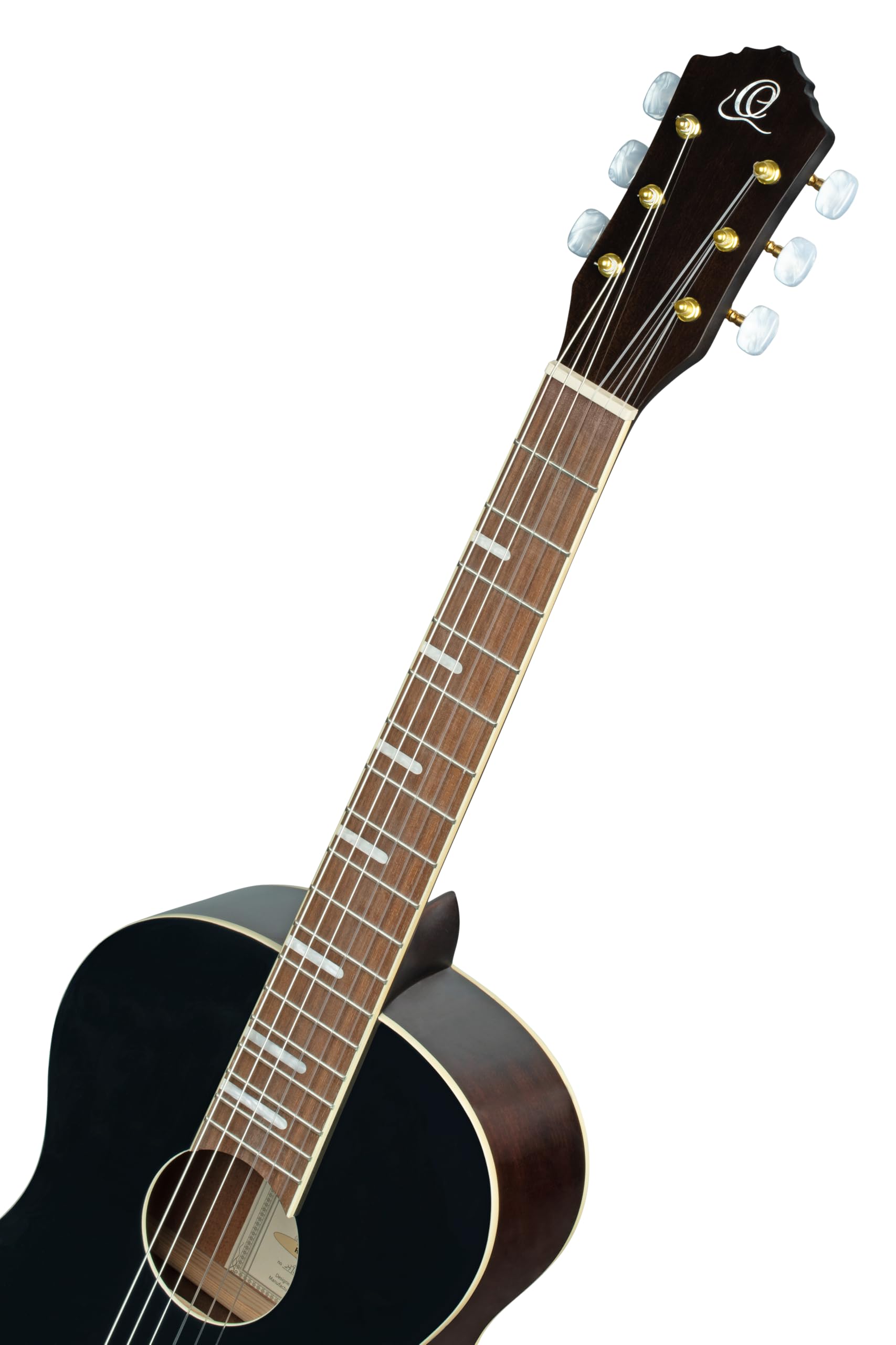 Ortega Guitars Parlor Body Konzertgitarre – Ranger Series – Inklusive Gigbag – Fichte, Mahagoni, Schwarz (RRA-BKT)