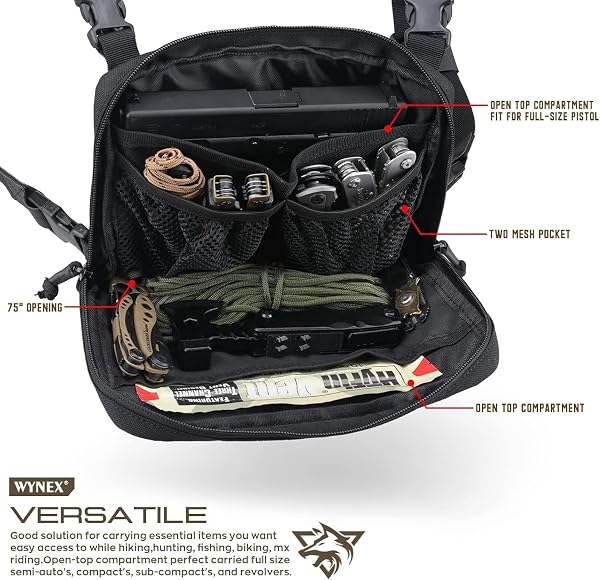 WYNEX Táctica Pecho Rig Corte Láser Molle Pouch Utilidad Recon Kit - 4