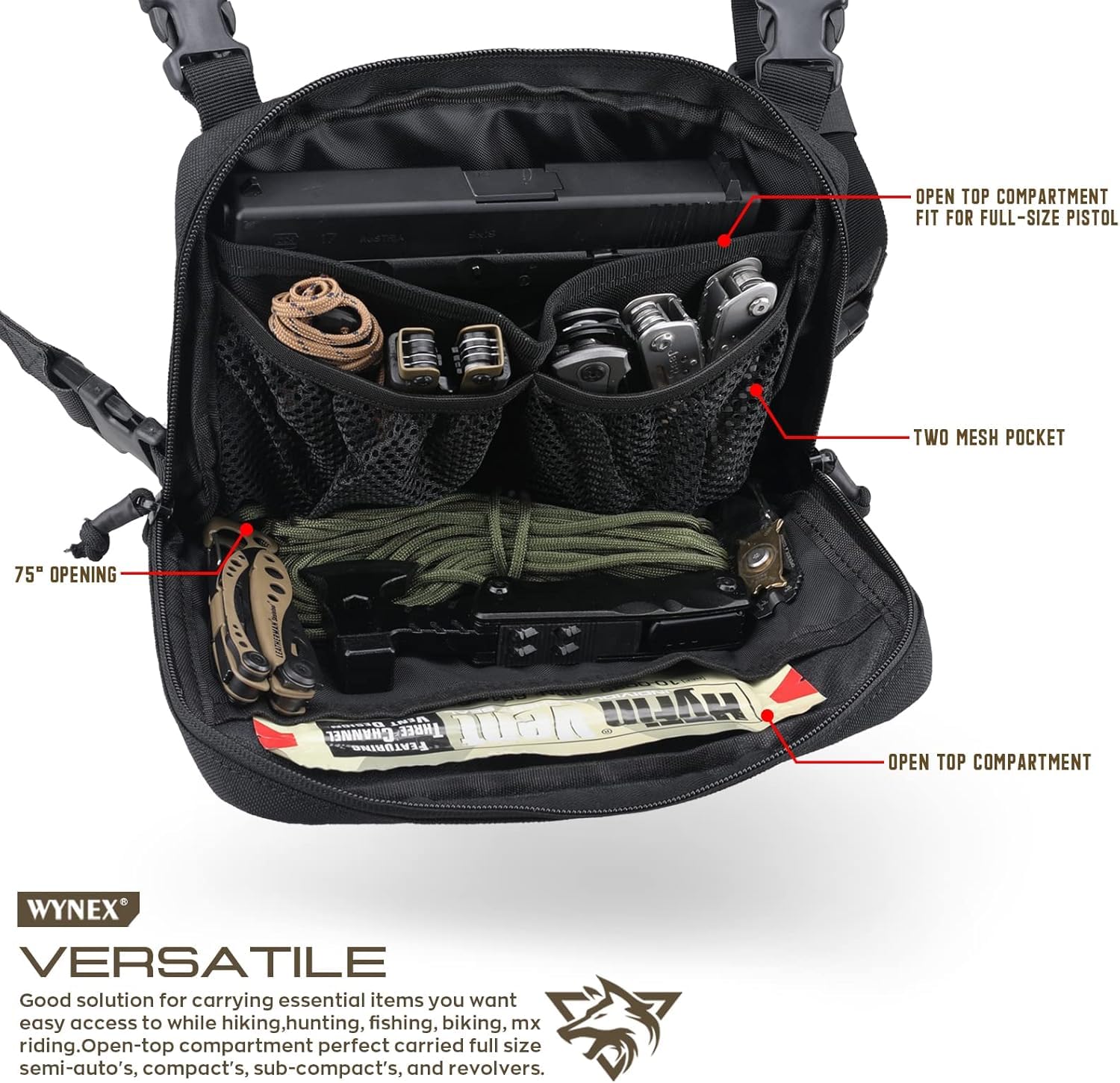 WYNEX Táctica Pecho Rig Corte Láser Molle Pouch Utilidad Recon Kit