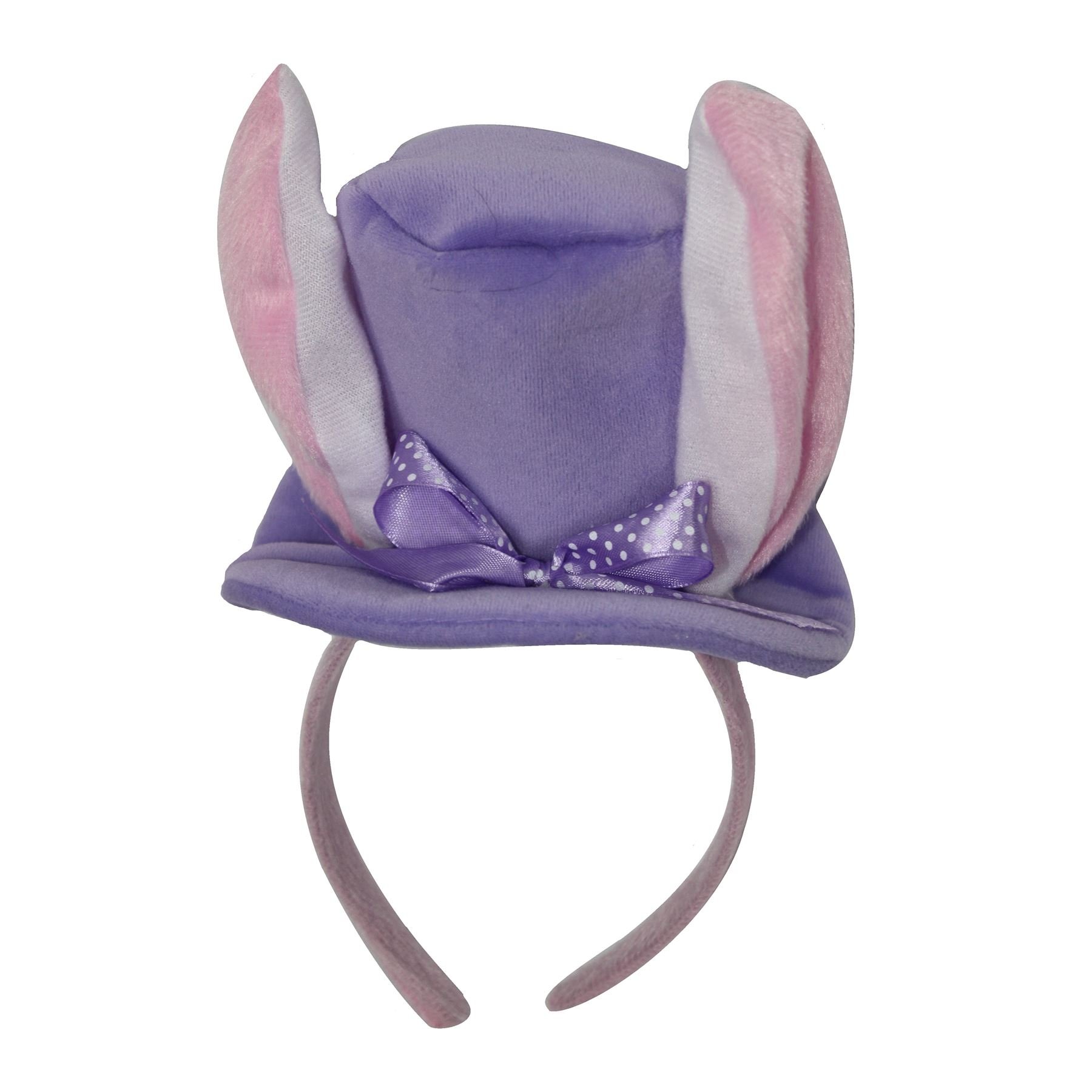 The Dragons Dens Fancy Dress Ltd Purple Mini Easter Top hat Fascinator Headband with Plush Bunny Ears
