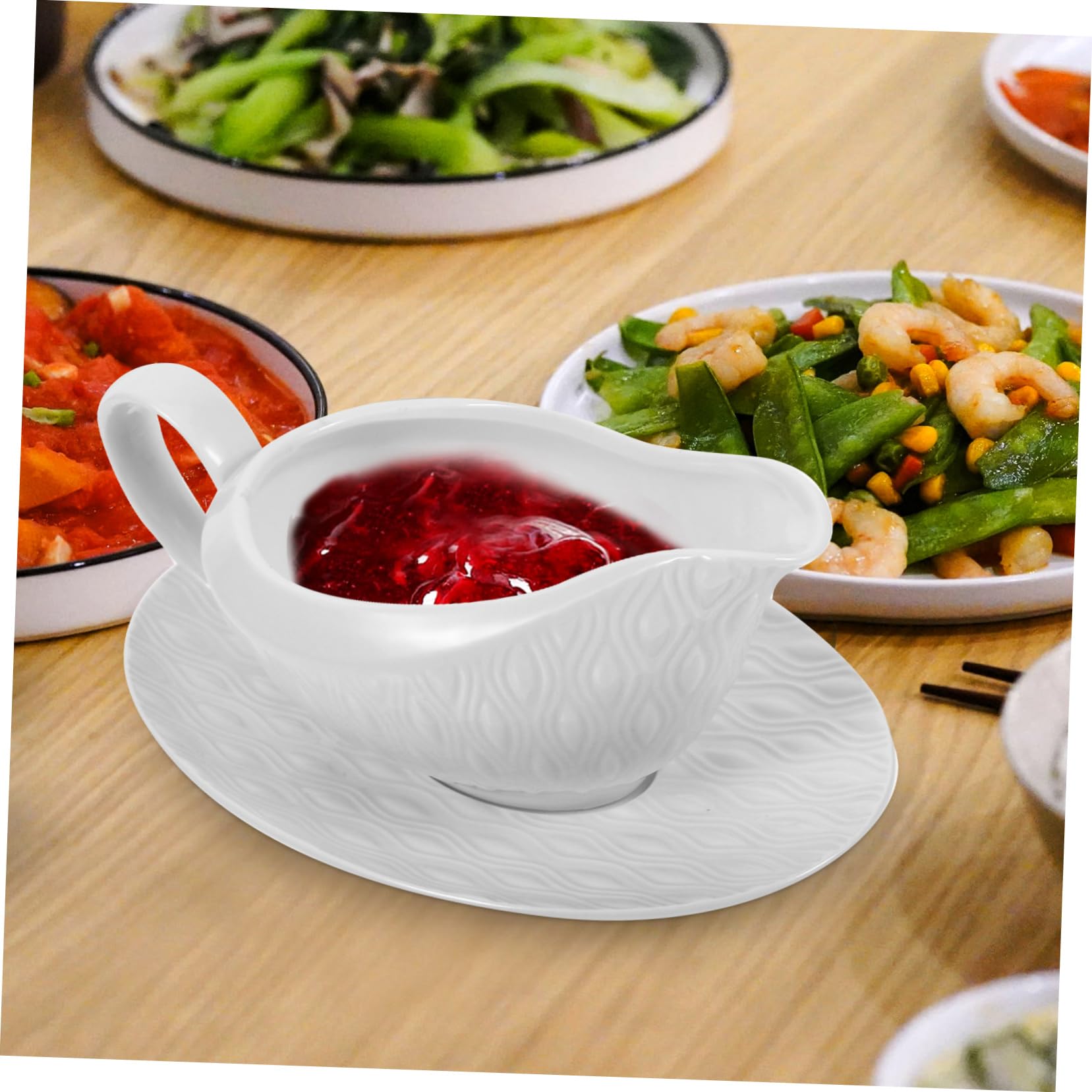 Dispensador de Salsa de Cerámica white 255ml con Asa para Fácil Manejo y Servicio en Cocina o Mesa, Diseño Simple y Ligero para Complementos de Cocina