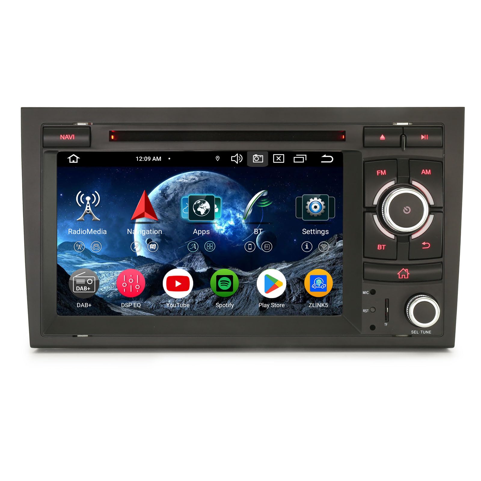 Erisin 8-Core 4GB+64GB Android 14 Autoradio Bluetooth per Audi A4 S4 RS4 8E B9 B7 7 pollici Schermo Tattile IPS Supporto GPS Navigatore CarPlay Android Auto WiFi DSP DAB+ USB FM RDS Canbus Lettore CD