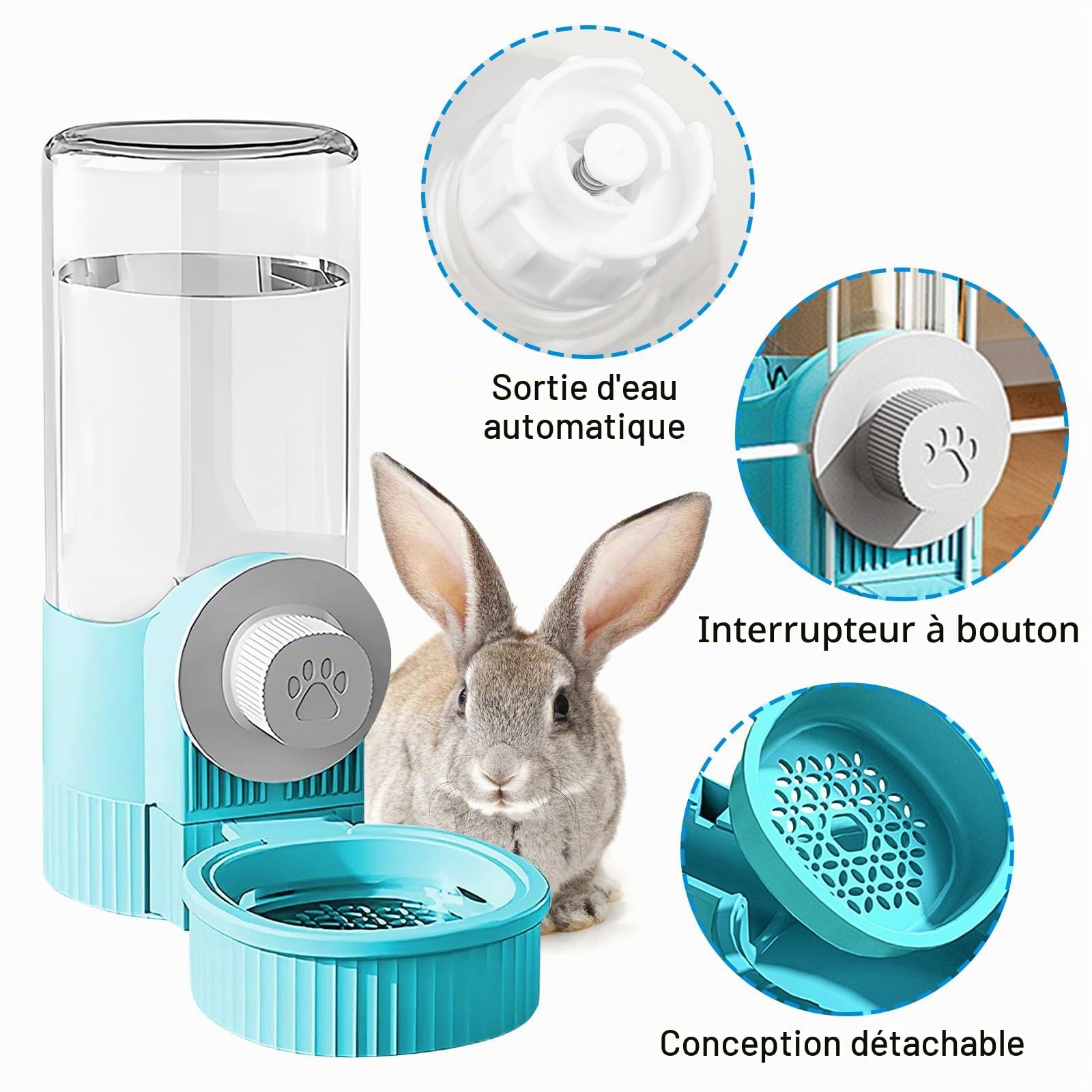 Abreuvoir Et Alimentateur Automatique 2-1 Distributeur Automatique De Nourriture À Suspendre Distributeur D'eau Automatique Mangeoire Automatique À Suspendre Distributeur Eau Lapin Pour Petits Animaux