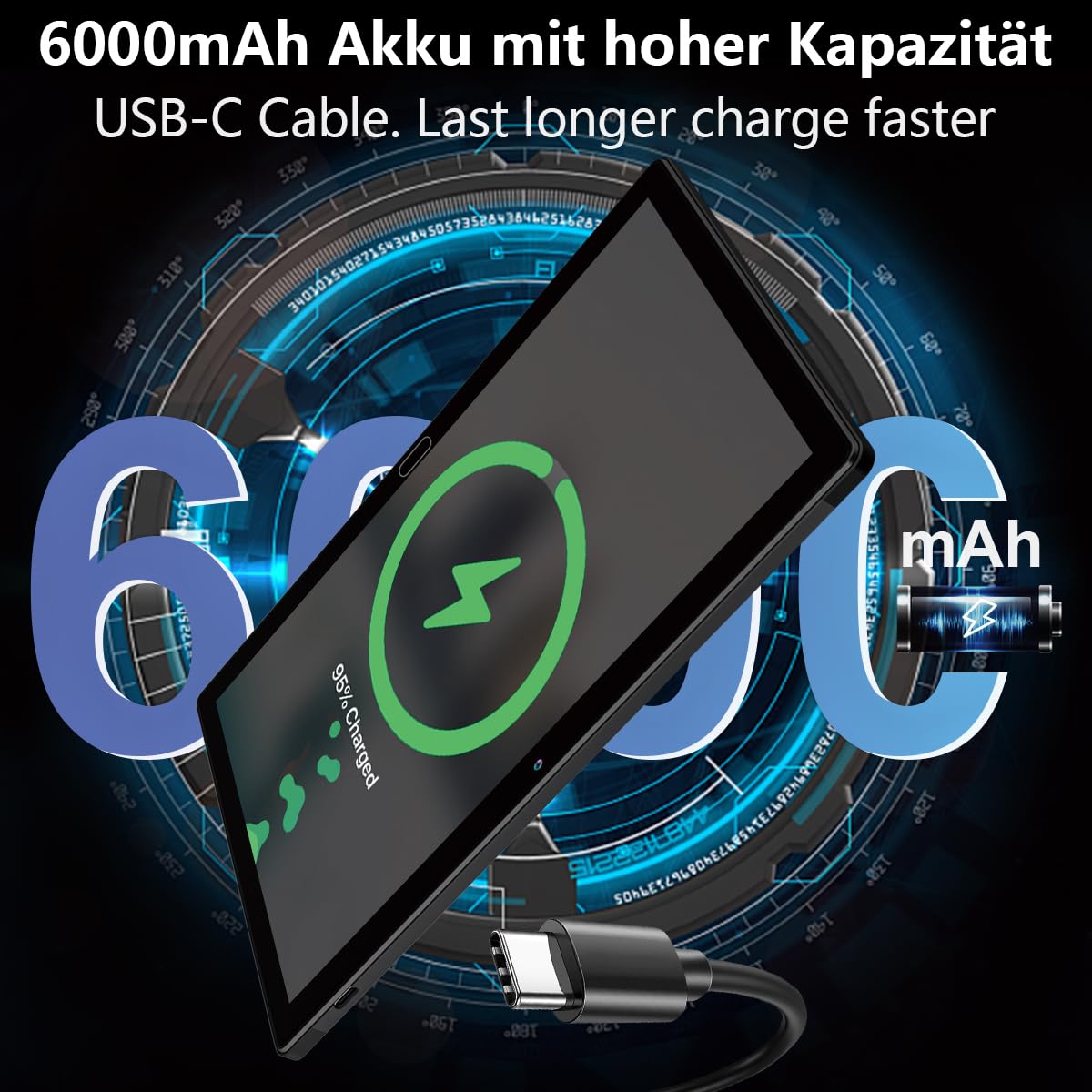 KADYBE Android 13 10 Inch Tablet 2 in 1 with 2 SIM 1 SD