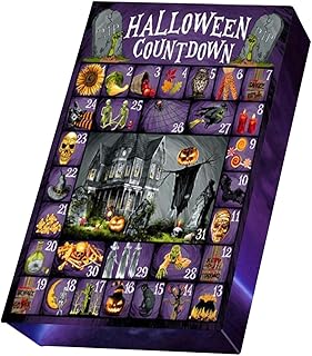 Halloween Countdown Blocks - 30 Days DIY Countdown To Halloween Decor With Beautifully Illustrated | Halloween Countdown Calendar, Countdown For Halloween Home Décor, Party Vigcebit