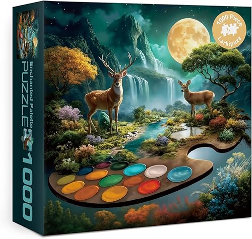 Miniatura 22 de Rompecabezas escénicos de Venecia para adultos de 1000 piezas, rompecabezas vintage de paisaje natural nocturno estrellado, rompecabezas estético