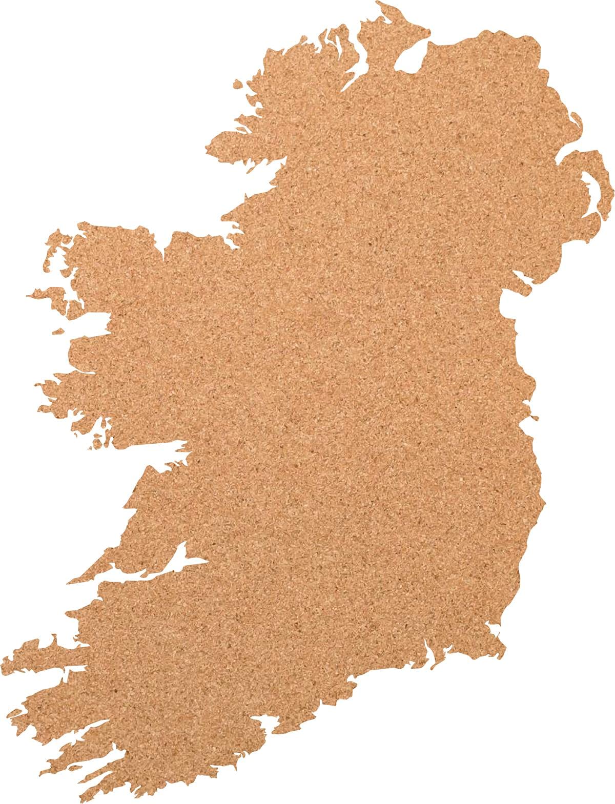 Umriss Irland. Kork-Pinnwand XXL 80 x 50 cm, hochwertige Wanddeko