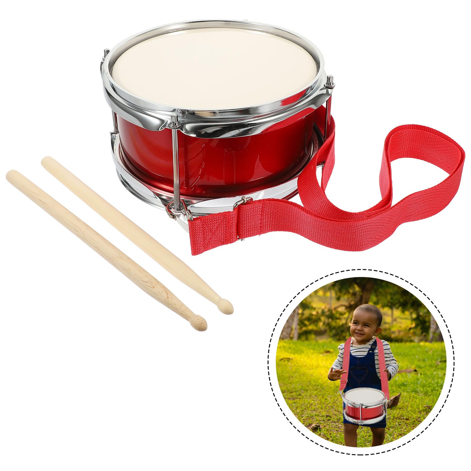 Caja para Niños Roja de Metal y Madera, Set de 1 para Percusión
