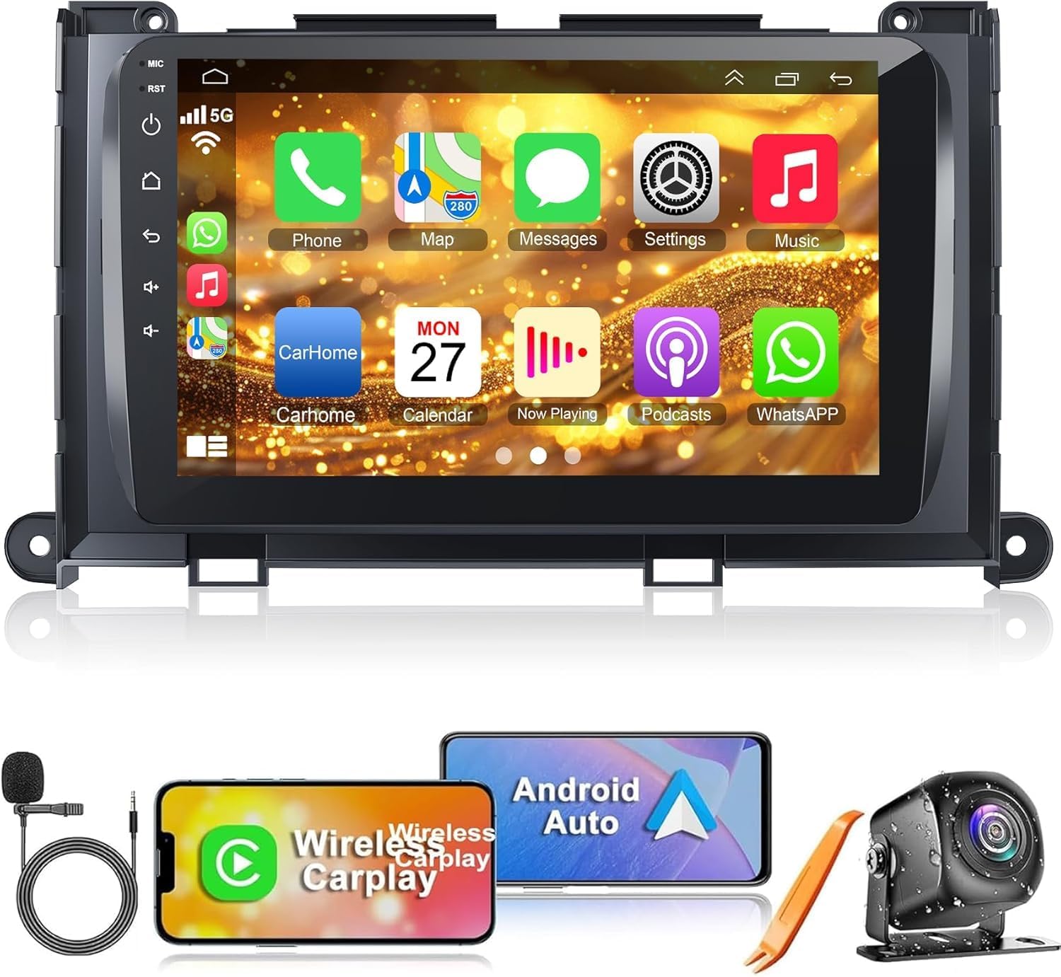 9 Inch Android Car Stereo For Toyota Sienna 2011-2014 - Wireless CarPlay & Android Auto With Backup Camera