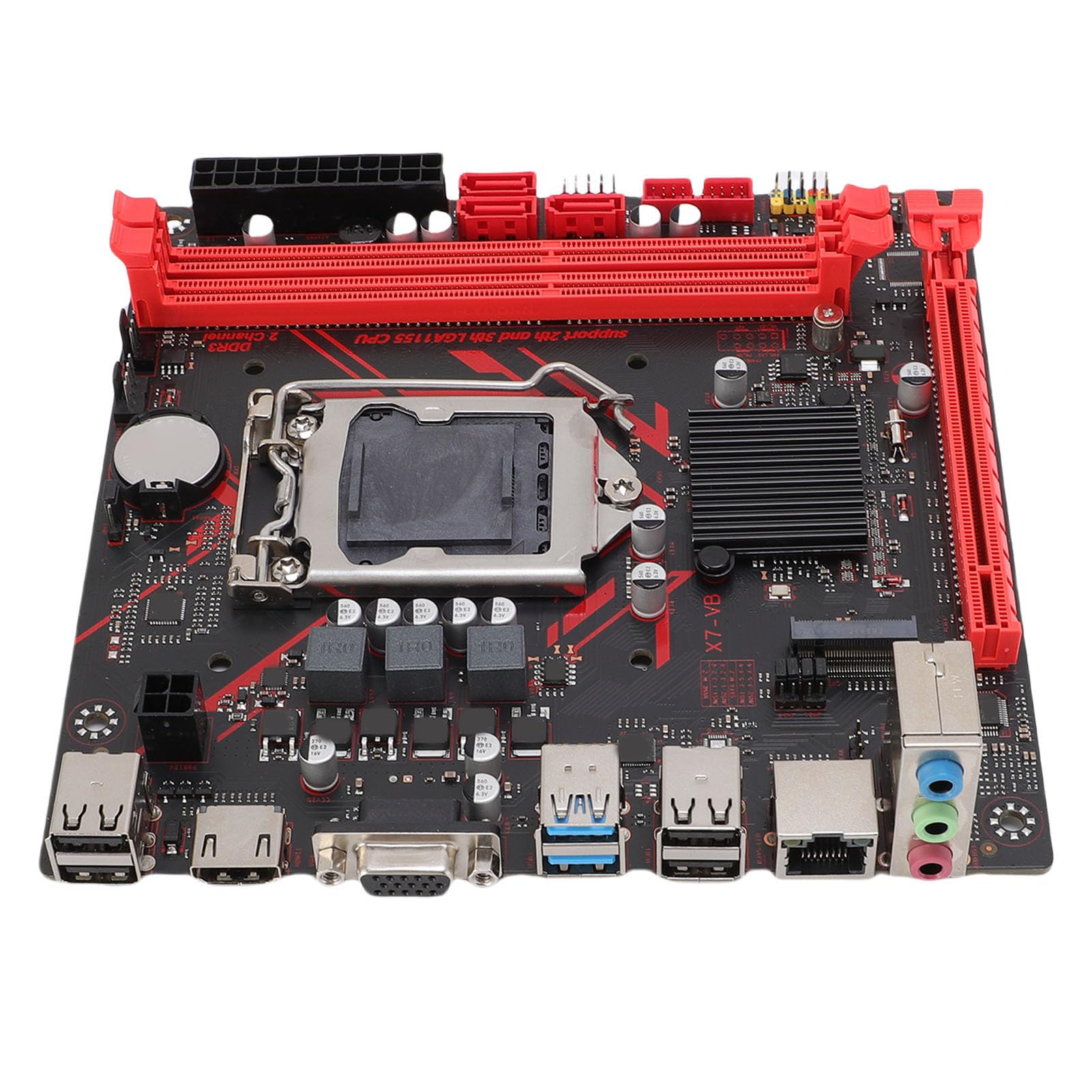 VBESTLIFE B75 Mining Mothoard, LGA1155 ITX Płyta Główna 2xDDR3 3xSerial ATA 2.0 Obsługuje 1080p Wideo M.2 NVME, dla Core I3 I5 I7 E3 Pentium Proces