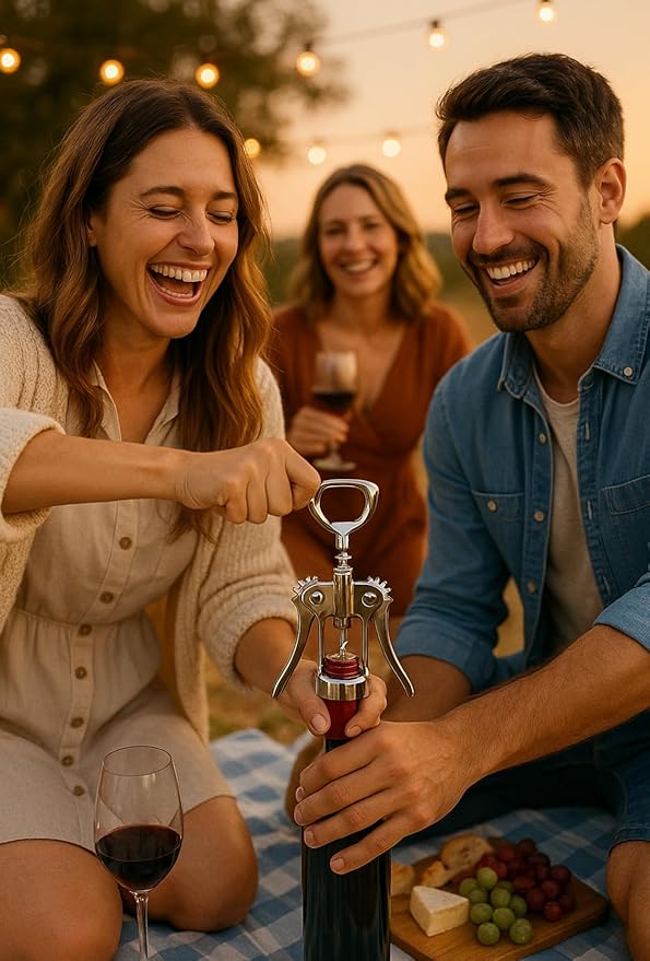 Sacacorchos y Destapador de Botellas, Acero Inoxidable, Plateado, Pack de 2 miniatura 2