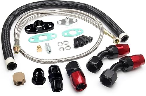 HTRACING Turbo Charger - Kit completo de línea de retorno de aceite para T3 T4 GT35 T70 T66